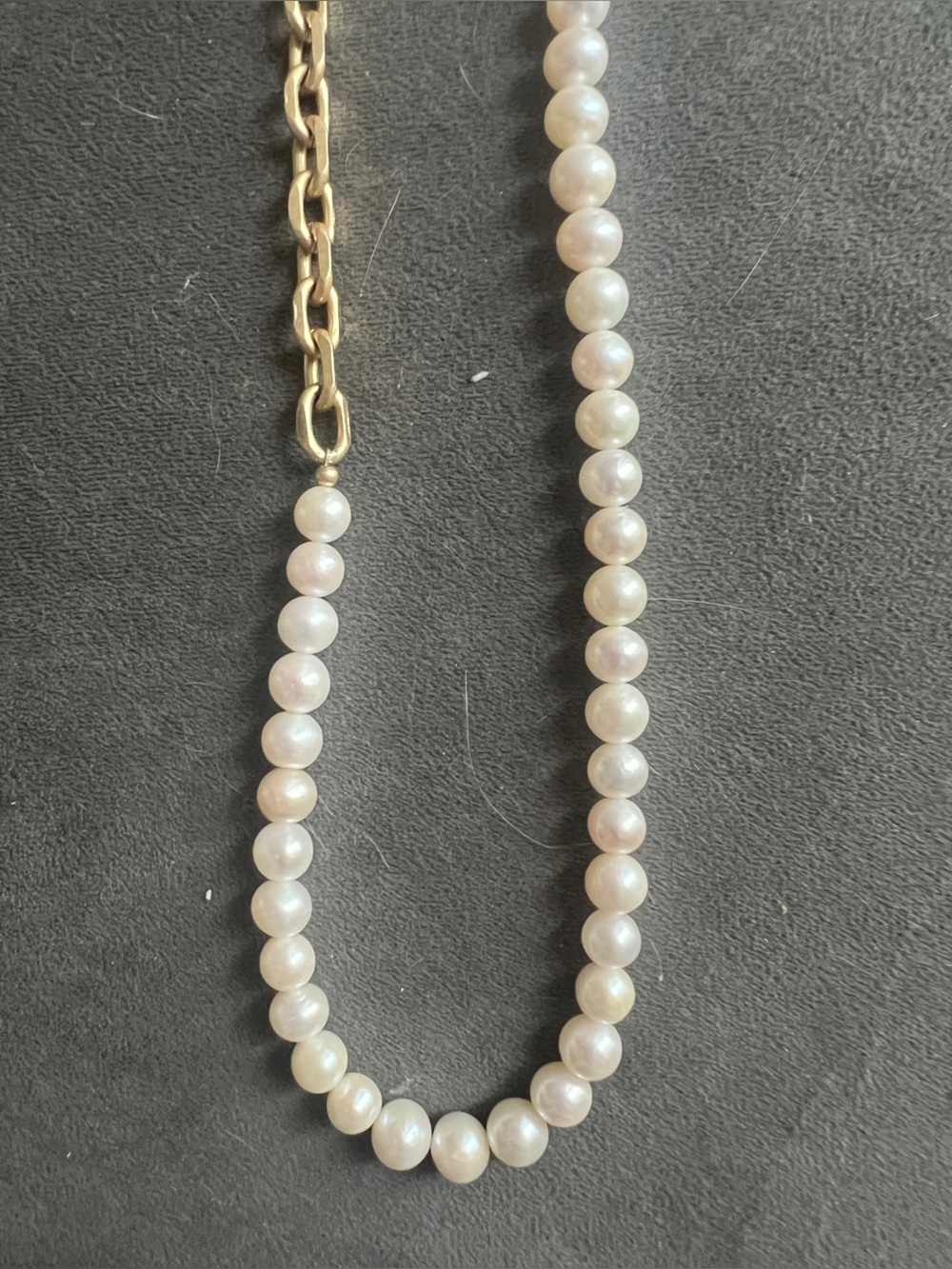 Lulu Frost Classic White Pearl Necklace with Gold Chain Accent